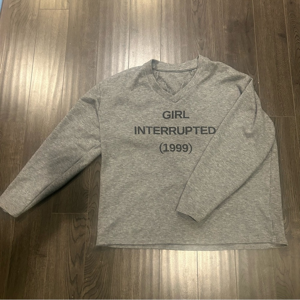 Gray V-Neck Sweater - Picture 5 of 11